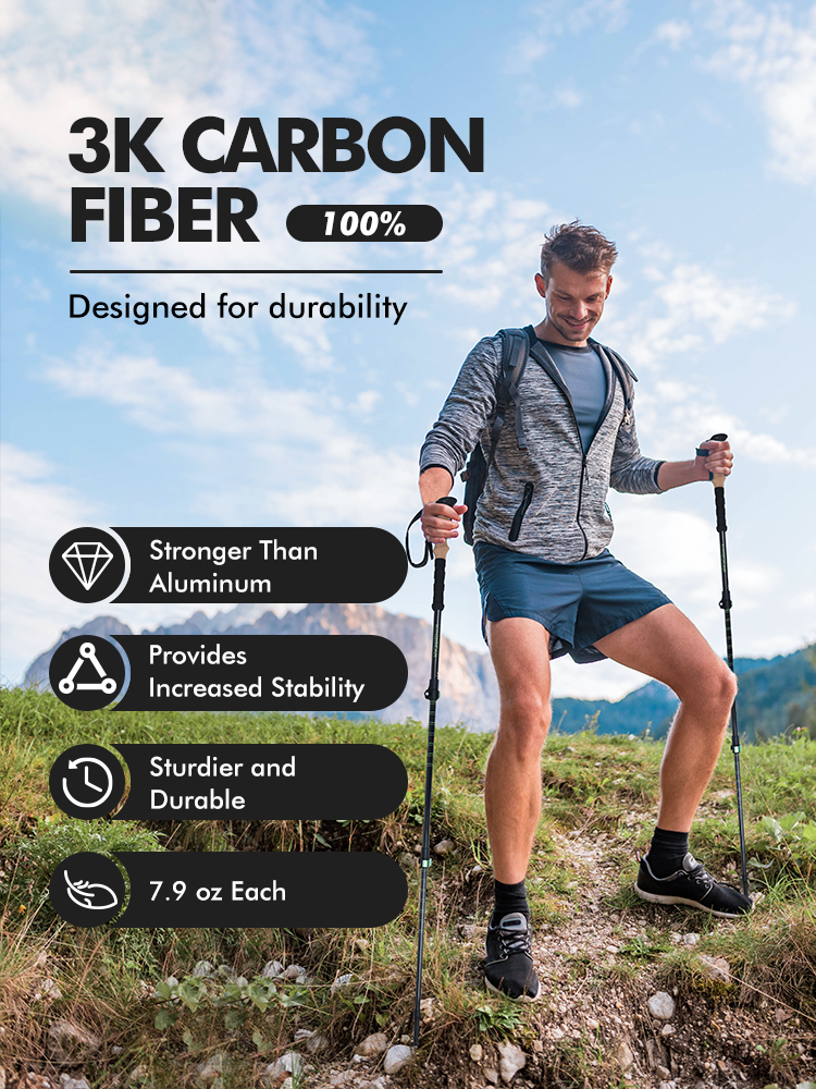 Carbon Fiber hiking stick Detail