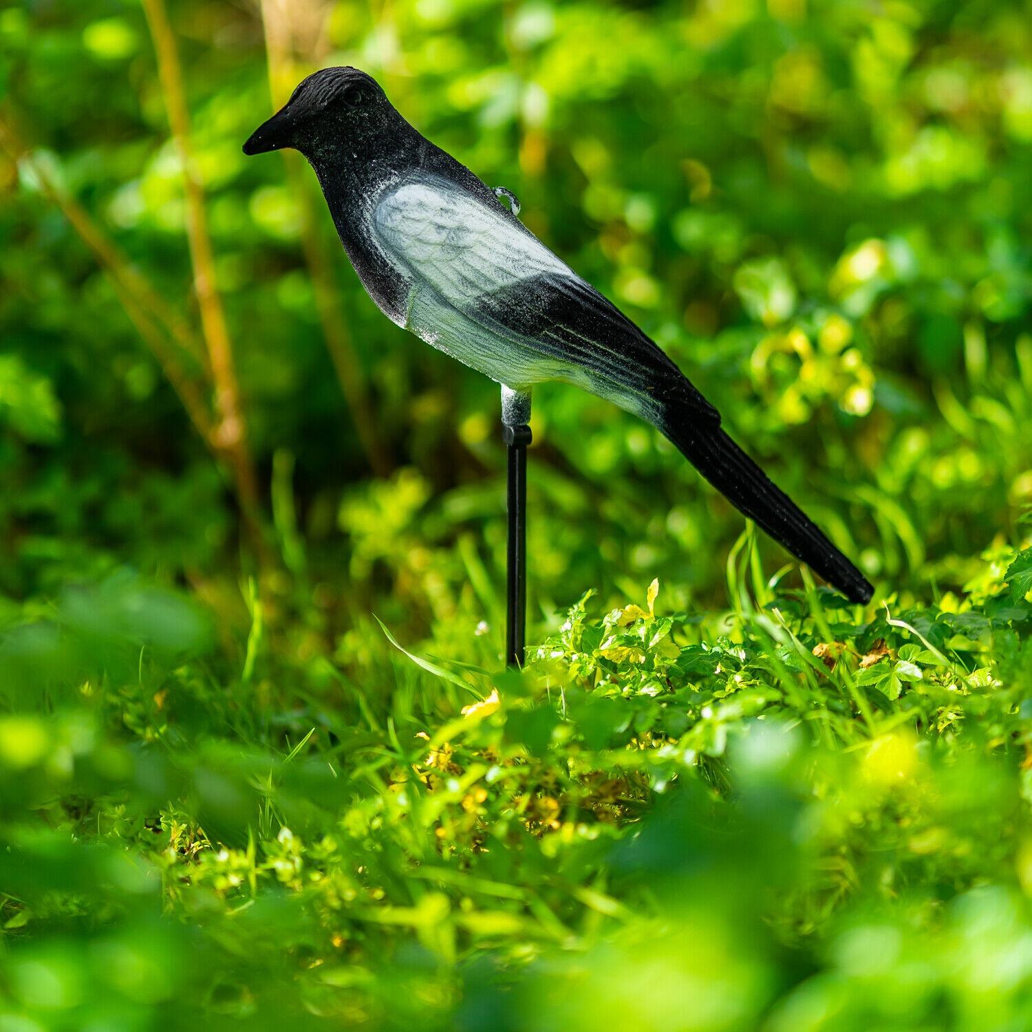 Flocked Shooting Hunting Magpie Decoy With Stake