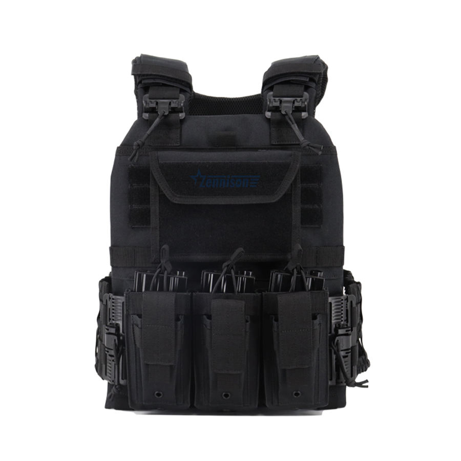 black tactical plate carrier