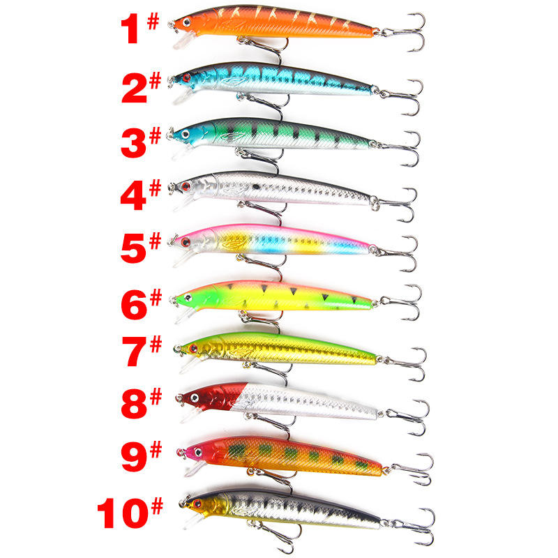 10 Colors Lure Set Hard Fishing Bait Kit Minnow Double Hook Fishing Lure