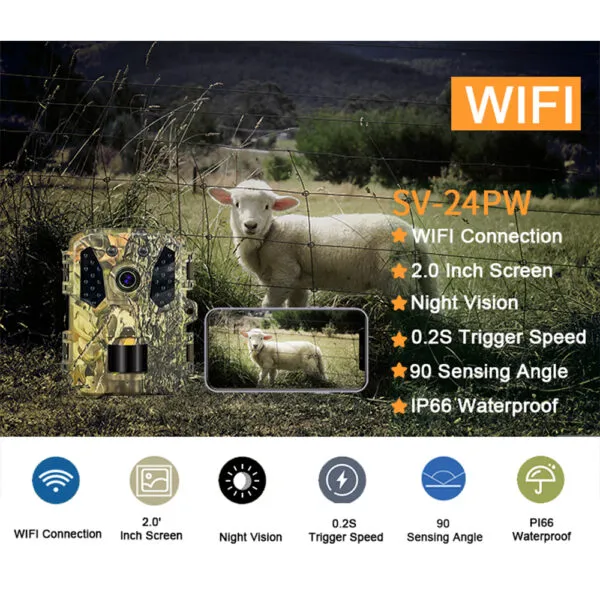 1080P 24MP Wildlife Mini Wifi Hunting Trail Camera