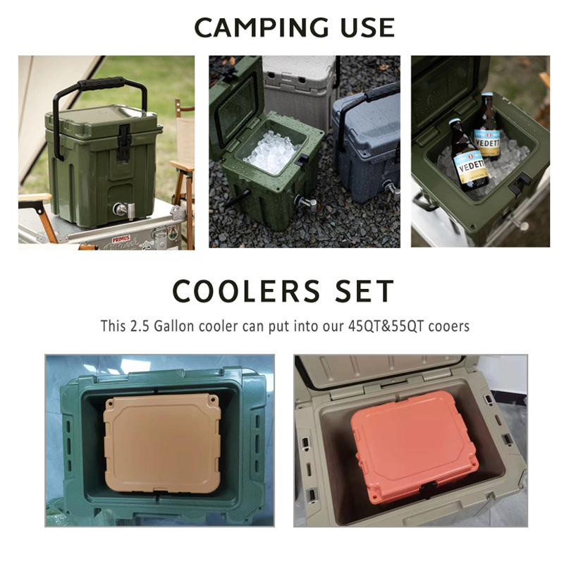 10QT Portable Roto Ice Cooler Box Detail