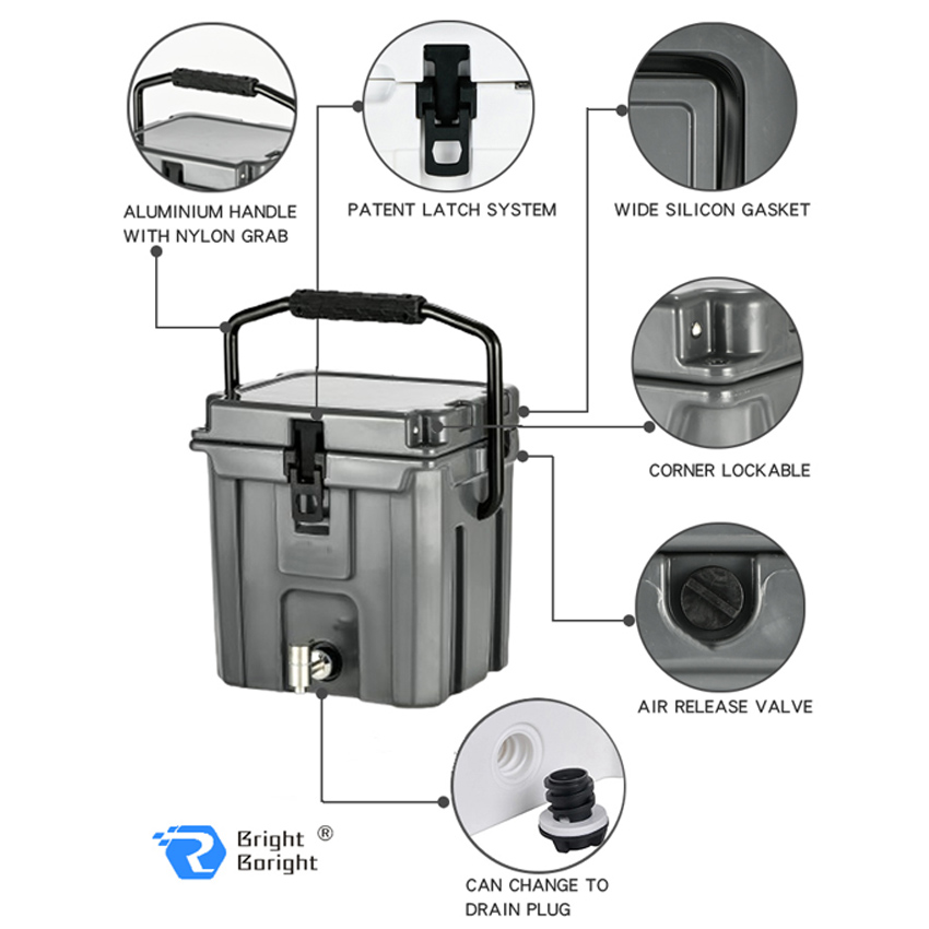 10QT Portable Roto Ice Cooler Box Detail