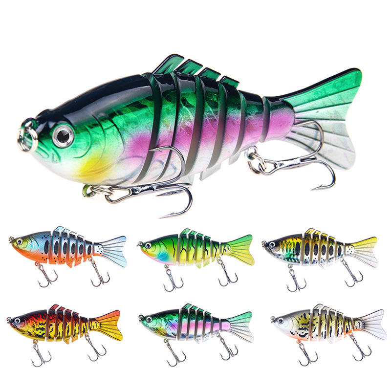 6 pcs Set Multi Jointed Segmented Bass Swimbait Hard