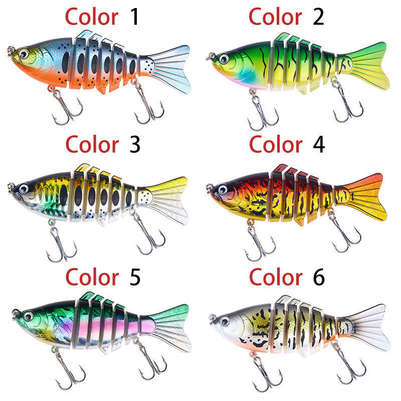 6 pcs Set Multi Jointed Segmented Bass Swimbait Hard