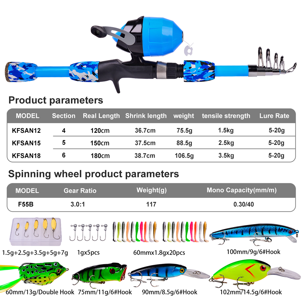 Kids Fishing Rod and Reel Combo Kit