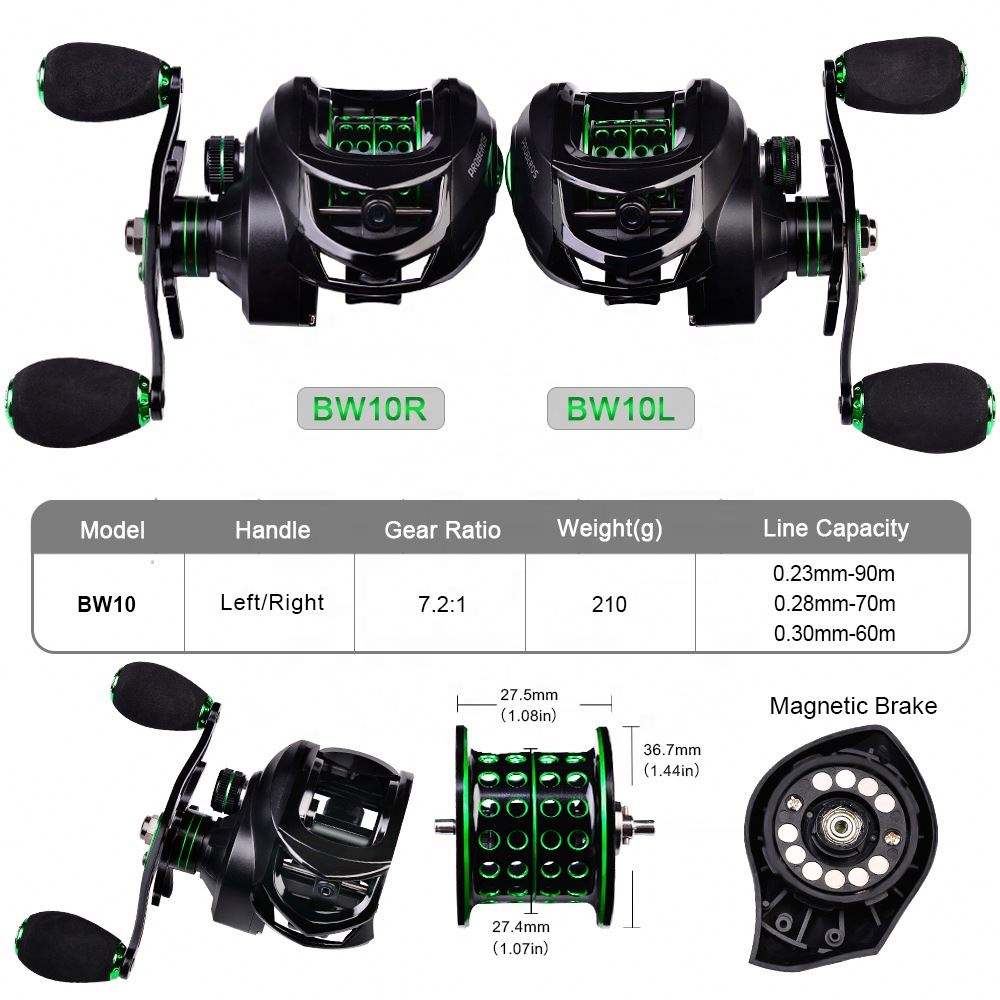 Magnetic Brake System Baitcaster Fishing Reel