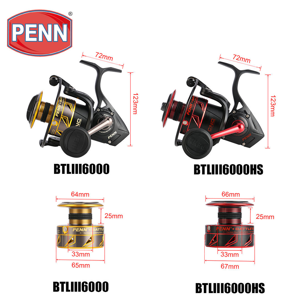 PENN Battle III BTL Full Metal Body 4000 6000 Saltwater Big Game Spinning  Fishing Reel - Zennison Outdoor