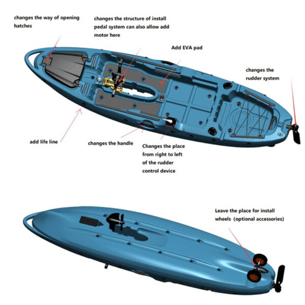 Pedal kayak fishing kayak for adults single sit