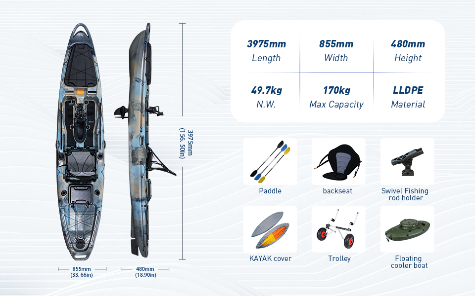 Pedal kayak fishing kayak for adults single sit Detail